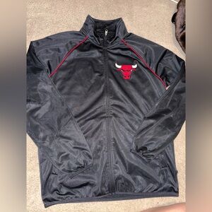 NBA Black Track Jacket with Red Accents